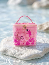 Tropical Pink Hand-Embroidered Vanity Bag