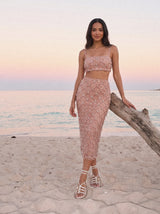 Calliope Luxury Crystal Co-Ord Top Nude