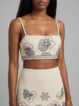 Tallulah Crystal Co-Ord Pull On Top White in Stock