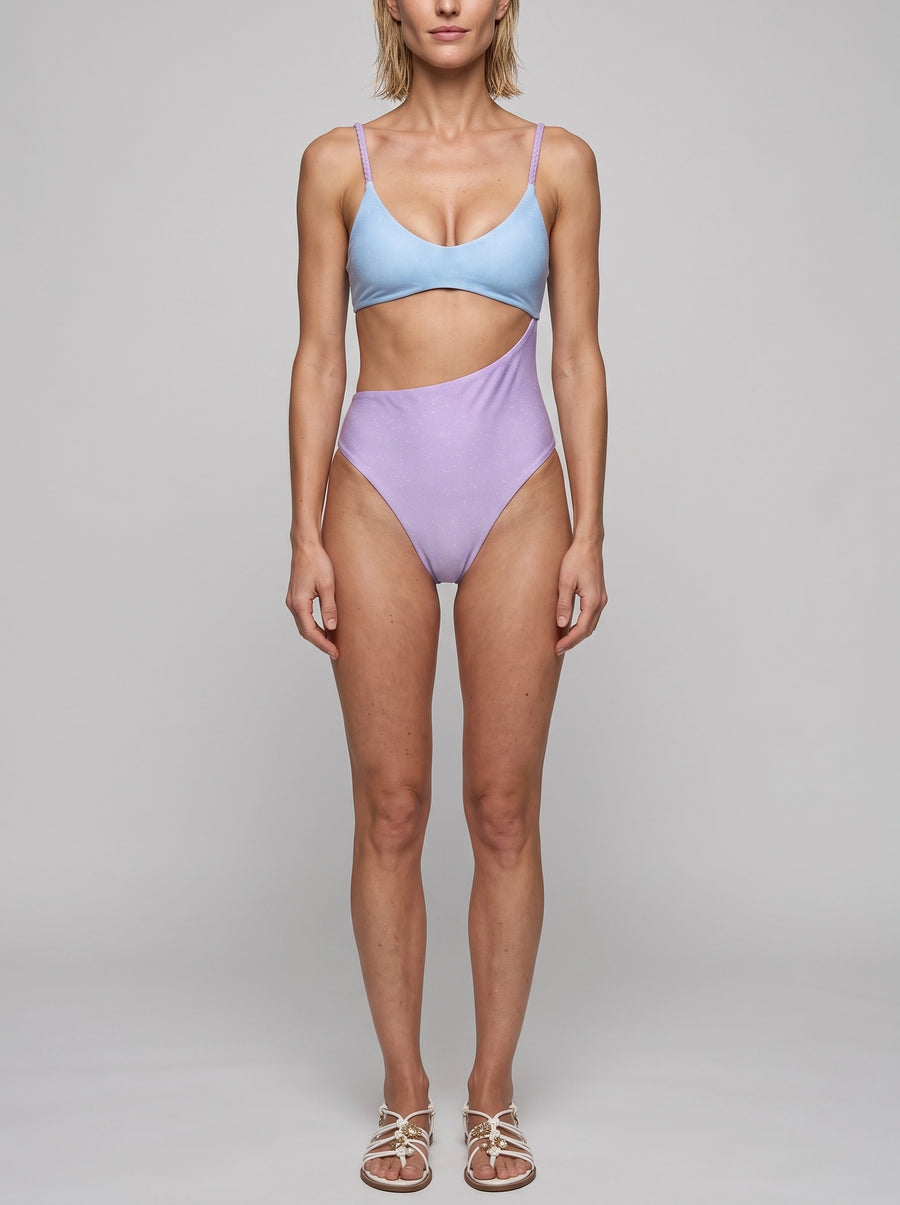 Luna Veil Sky Blue & Lilac Swimsuit