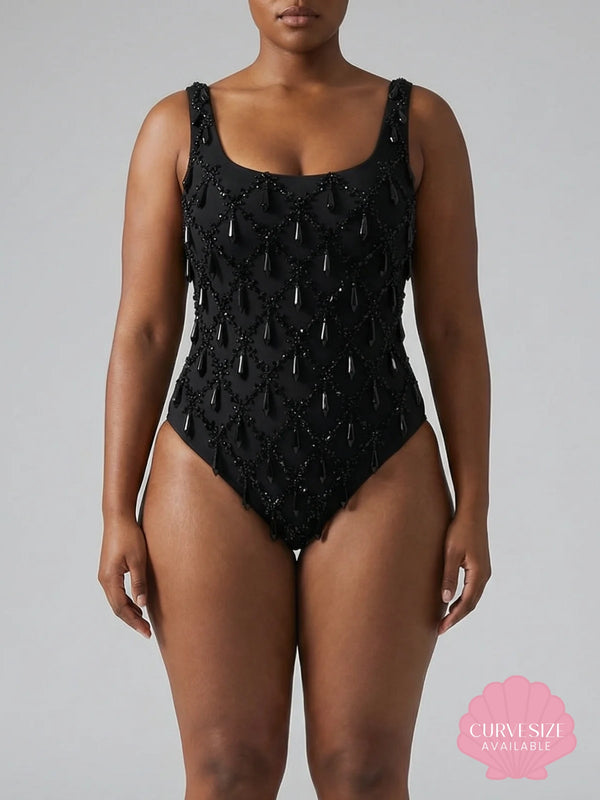 Calliope Crystal One Piece Swimsuit Black