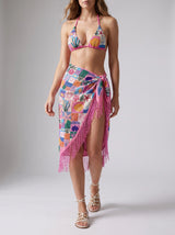 Starfish Mosaic Tasseled Pink Midi Sarong