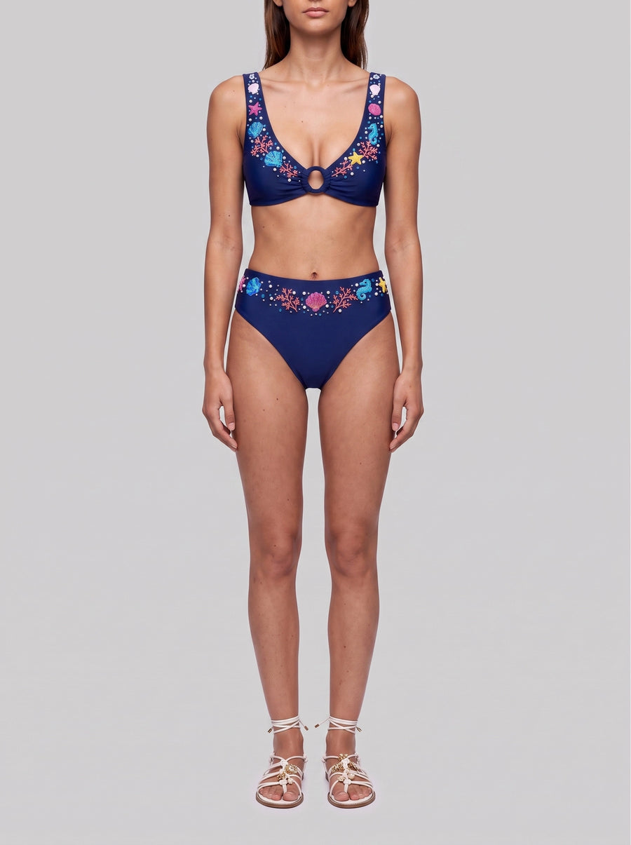 Oceanus Pearl Tide Multi-color Bikini Bottom