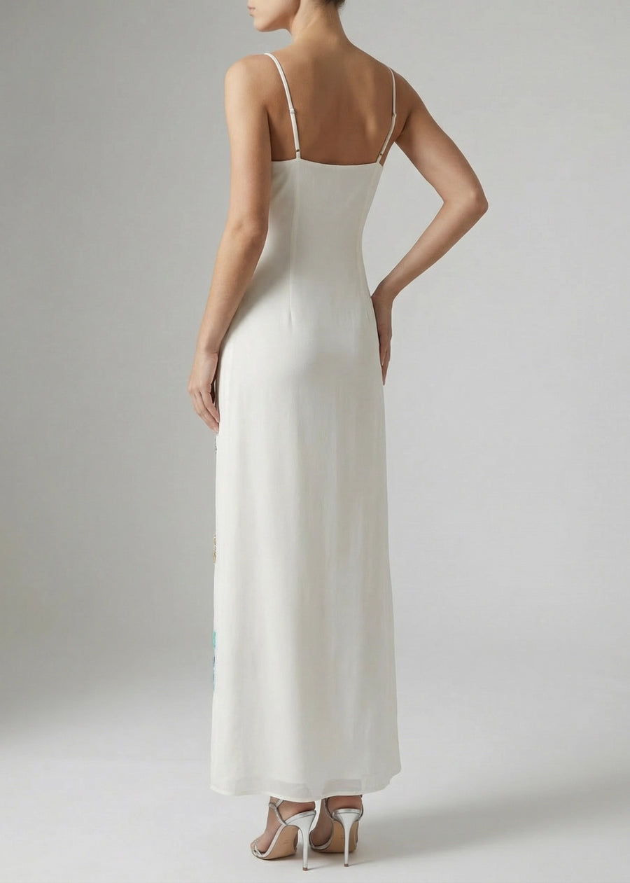 Marella Tides Maxi Dress – Wave-patterned resort maxi long dress – Oceanus Swimwear