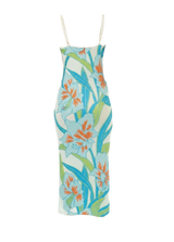 Delilah Blue Floral Midi Dress – Blue floral midi style long dress – Oceanus Swimwear