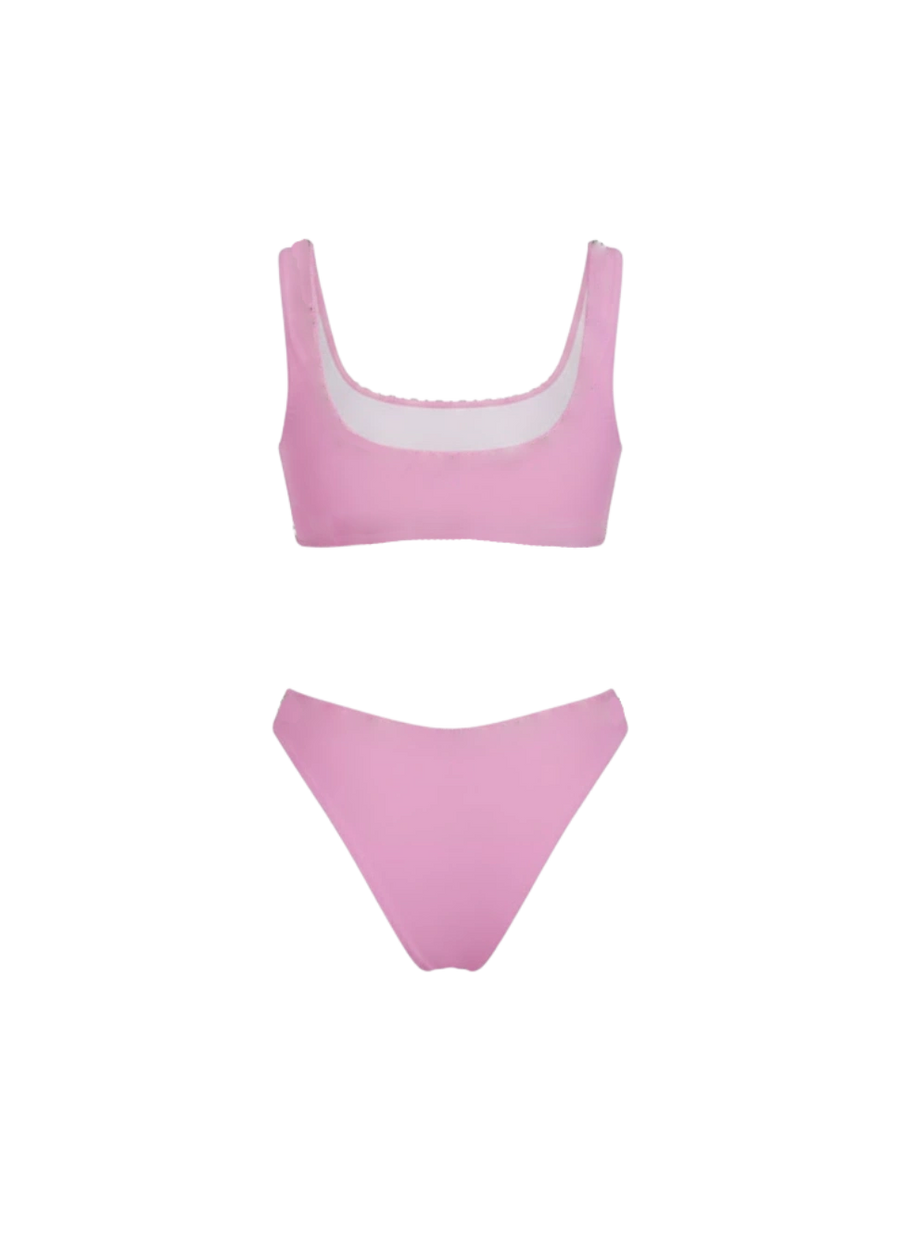 Aaliyah Hand Embroidered Crystals Bikini Bottom - Pink