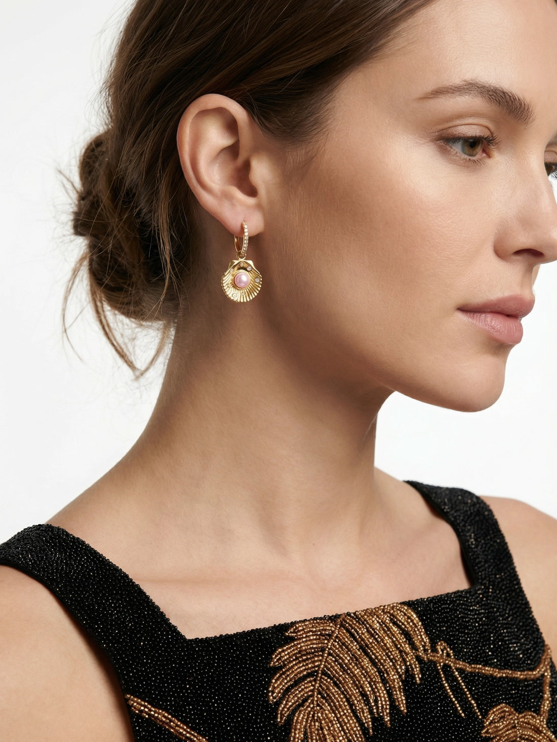 Sea Shell Pearl Earrings