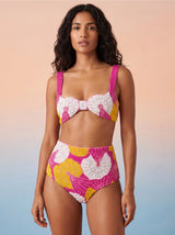 Oceanus x Zandra Rhodes Swirlshell Beaded Bikini Bottom Fuschia