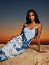 Delilah Beaded Dress Blue Oceanus x By Poppy in Stock