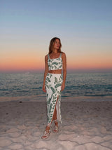 Green Leaf Co-ord Long Dress
