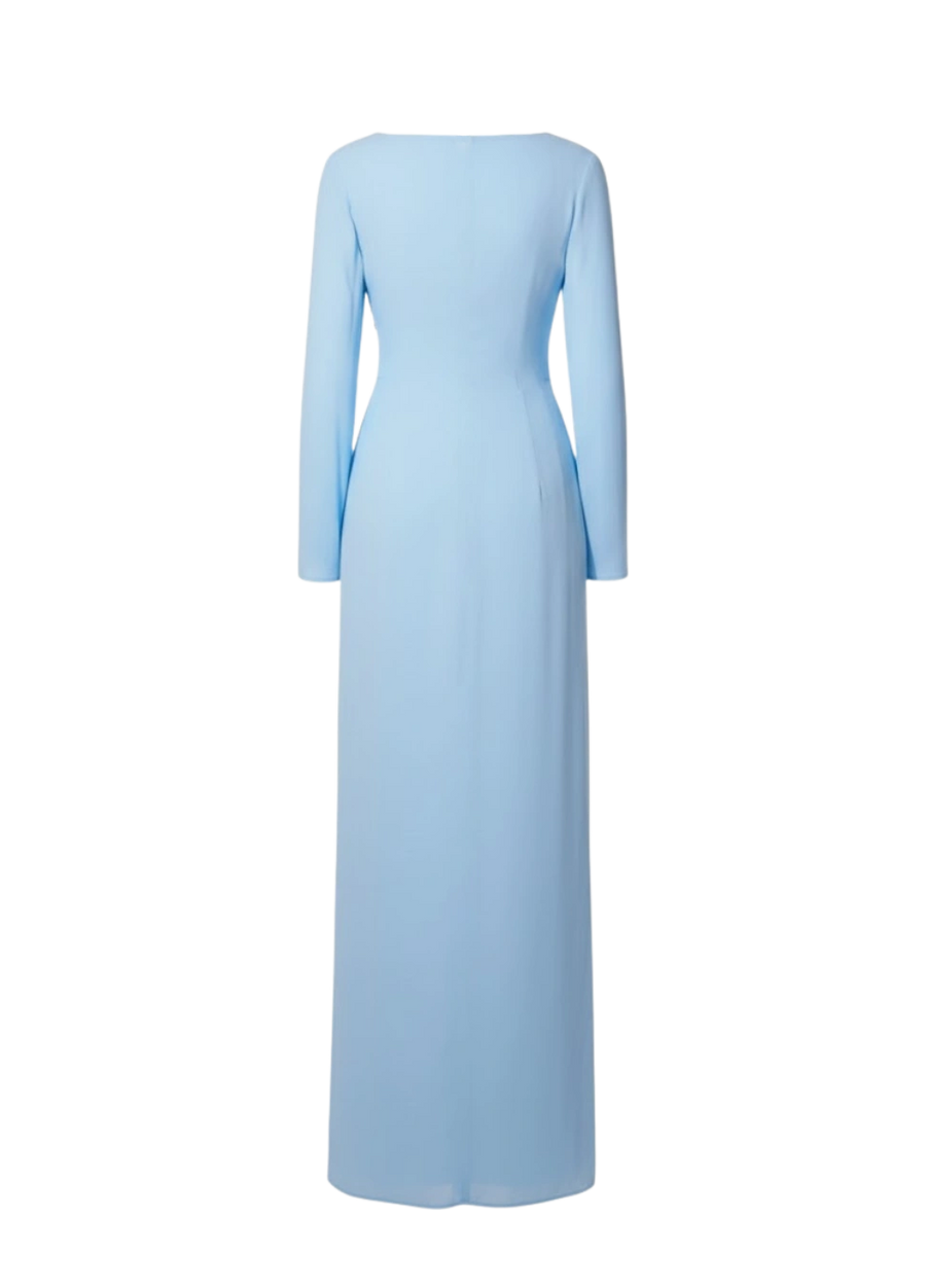 Crescent Shell Bell Sleeve Dress - Blue