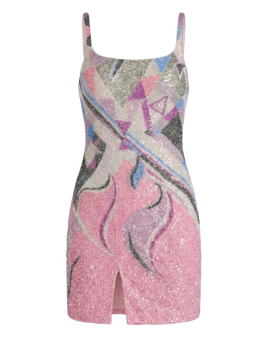 Sofia Hand  Beaded Party Dress Multi Color