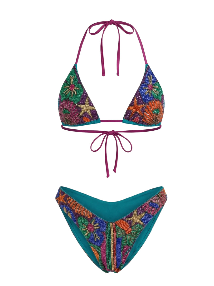 Talia Hand Embroidered Multi Colour Bikini Bottom