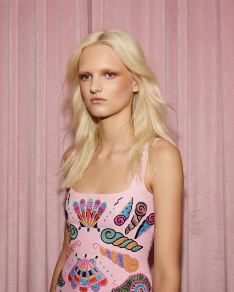 Oceanus x Zandra Rhodes Marine Mosaic Maxi Dress