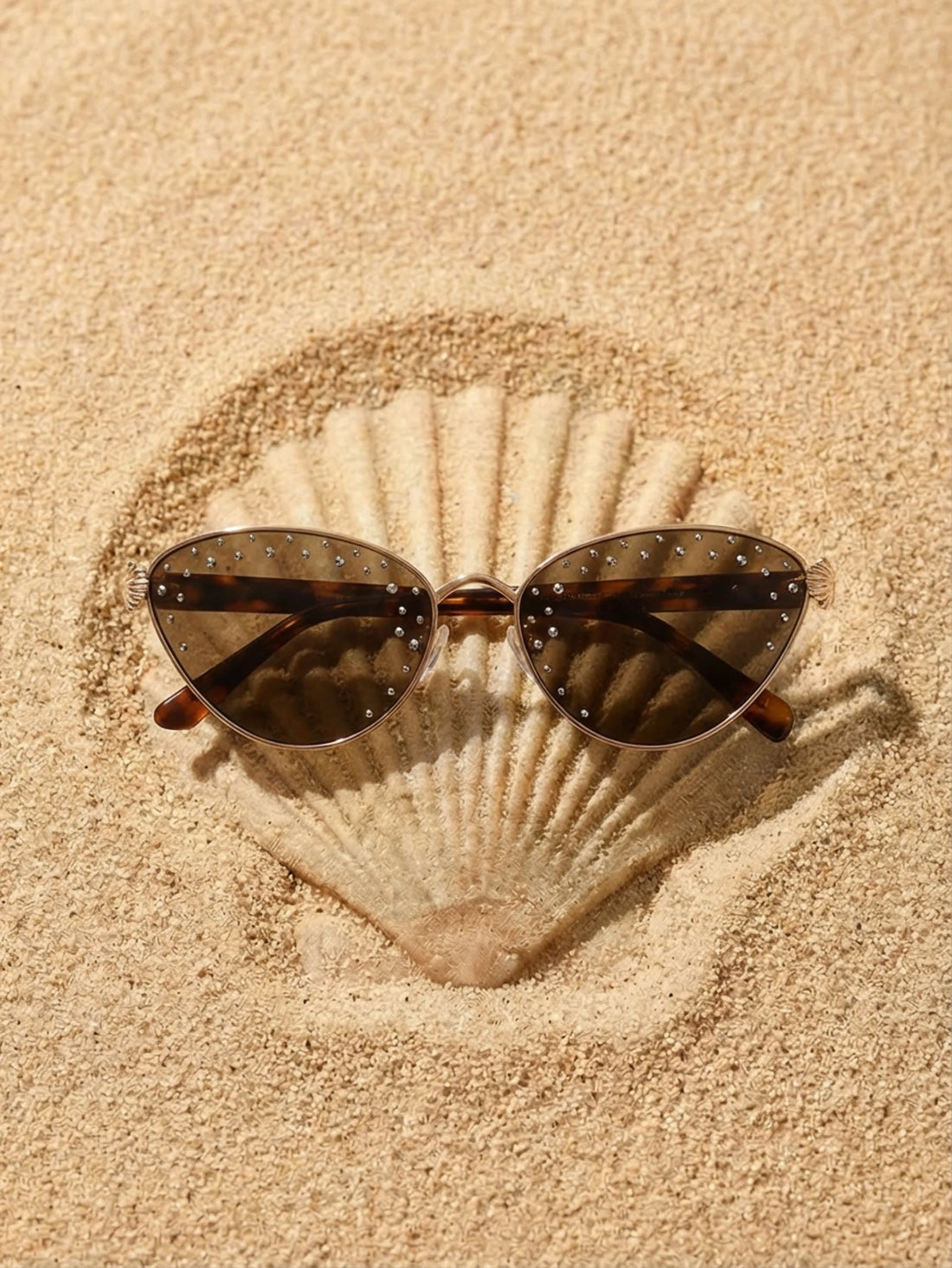 Oceanus x SOJOS Darling Sunglasses Brown