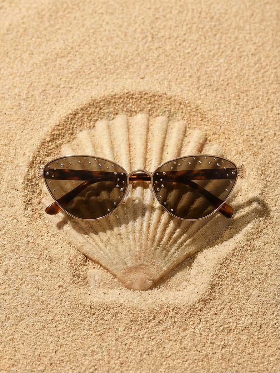 Oceanus x SOJOS Darling Sunglasses Brown