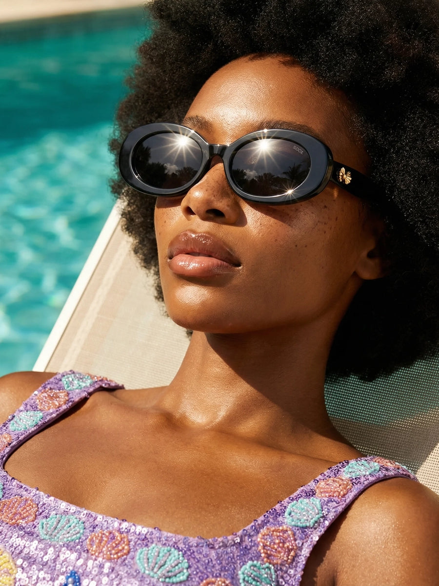 Oceanus x SOJOS Veronica Sunglasses Black