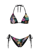 Fruit Hand beaded Triangle Bikini Top Black in Stock