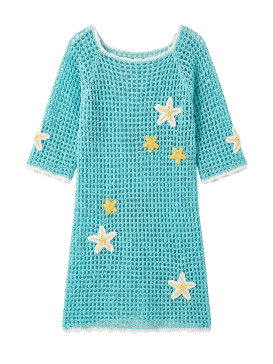 Blue Starfish Kids Crochet Dress