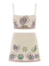 Tallulah Crystal Co-Ord Pull On Top White in Stock