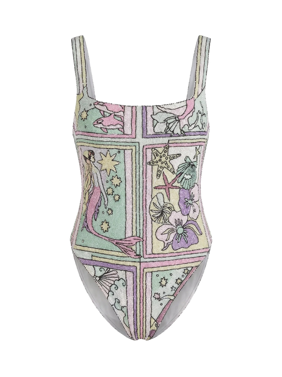 Talia Hand Beaded Multi-Coloured Crystal Swimsuit