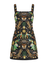 Aurelia Embroidered Luxury Mini Dress Black
