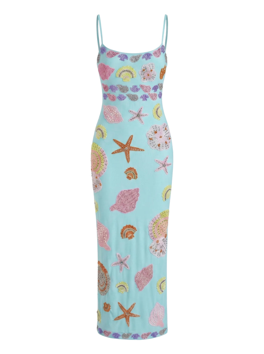 New York Strapped Dress in Blue