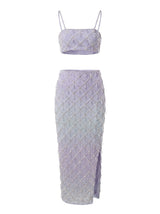 Calliope Luxury Crystal Blue Ombre Co-ord Skirt