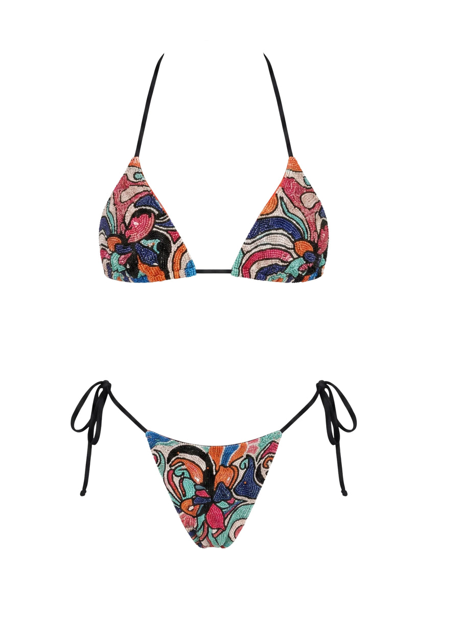 Rose Ellie Bikini Top Multi-Coloured