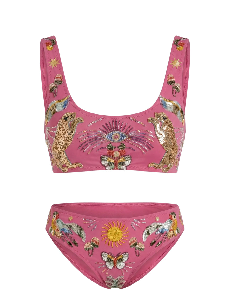 Aurelia Luxury Bikini Thick Strap Bikini Bottom Pink