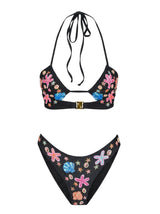 Marissa Hand Embroidered Luxe Bikini Top Black in Stock