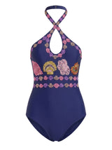 Sirena Halter Swimsuit Blue