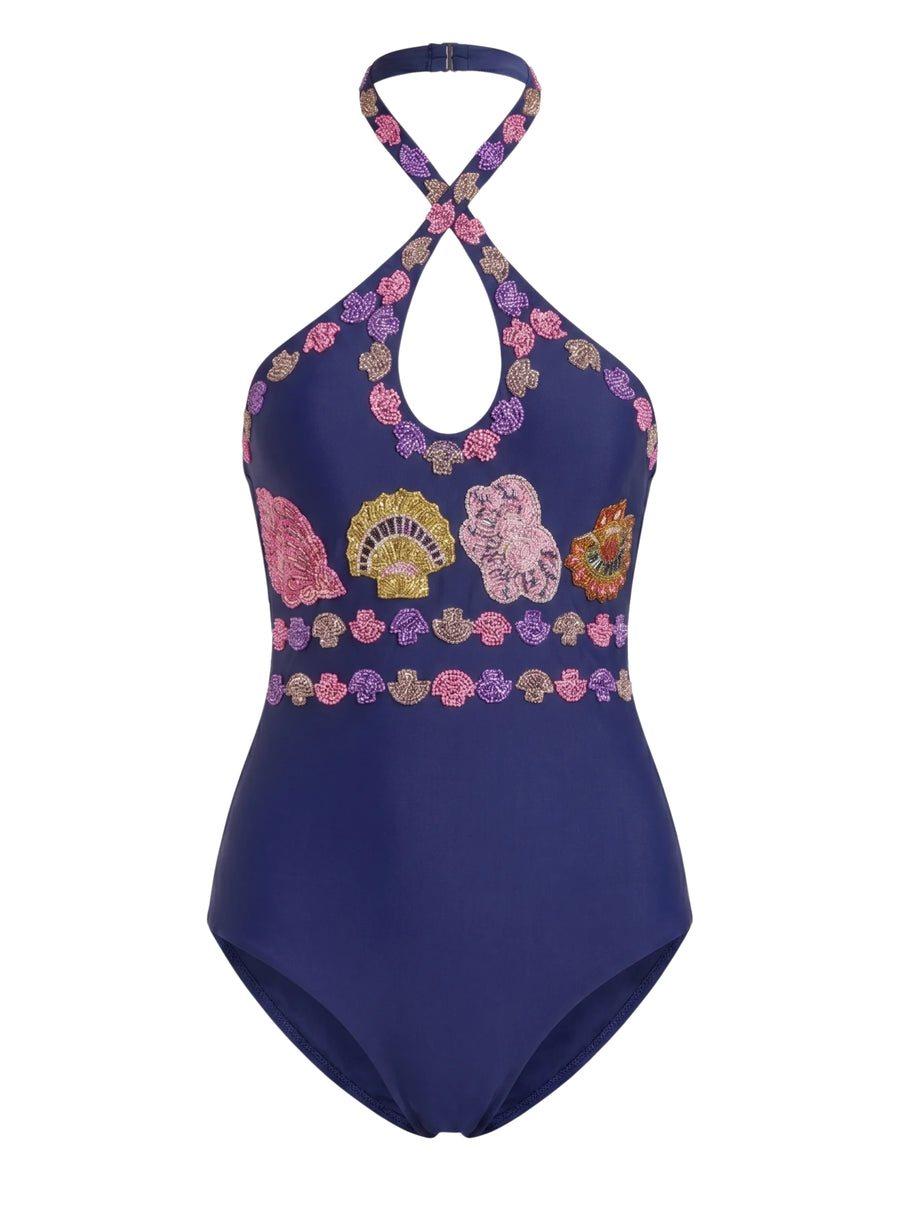 Sirena Halter Swimsuit Blue