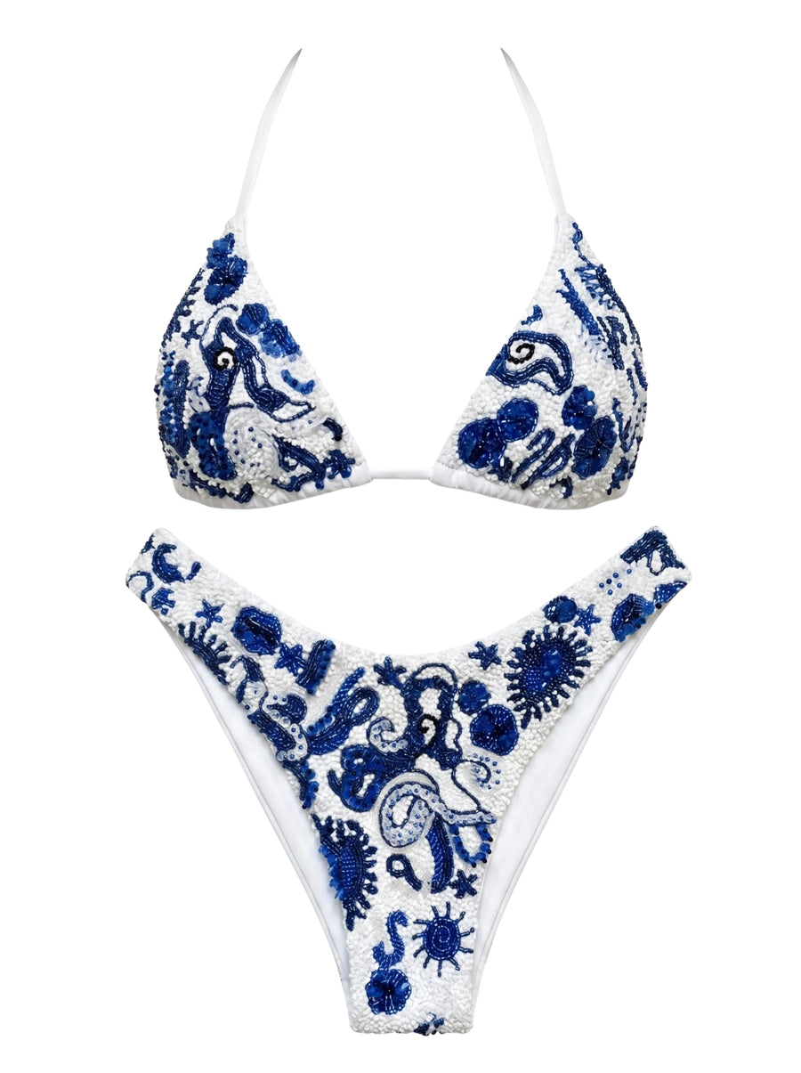 Sea Horse Bikini Bottom White