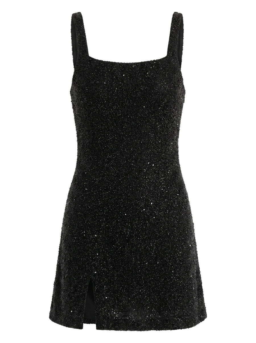 Sofia Hand Beaded Party Dress Black