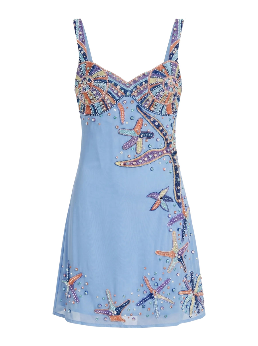 Crescent Shell Mini Dress- Lilac