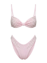 Ophelia Hand Embroidered Bikini Top Pink