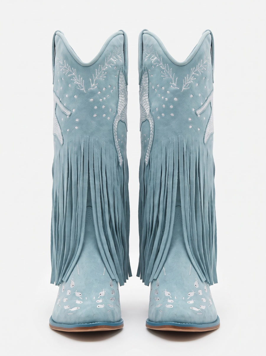 Manta Ray Long Boots Blue