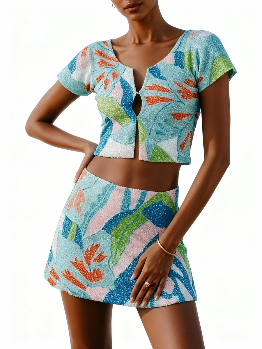 Maya Petal Hand Beaded Skirt Only Oceanus x By Poppy