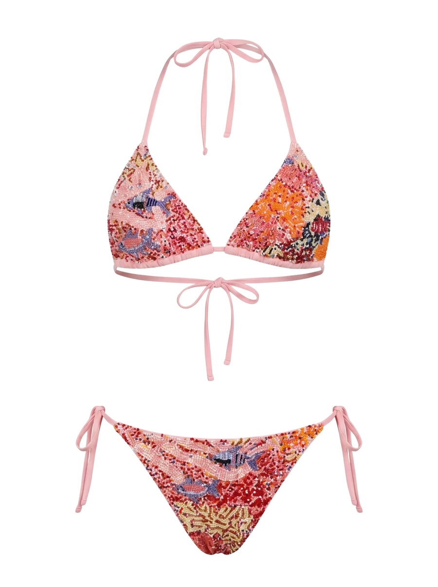 Oceanic Bloom Pink Bikini Bottom