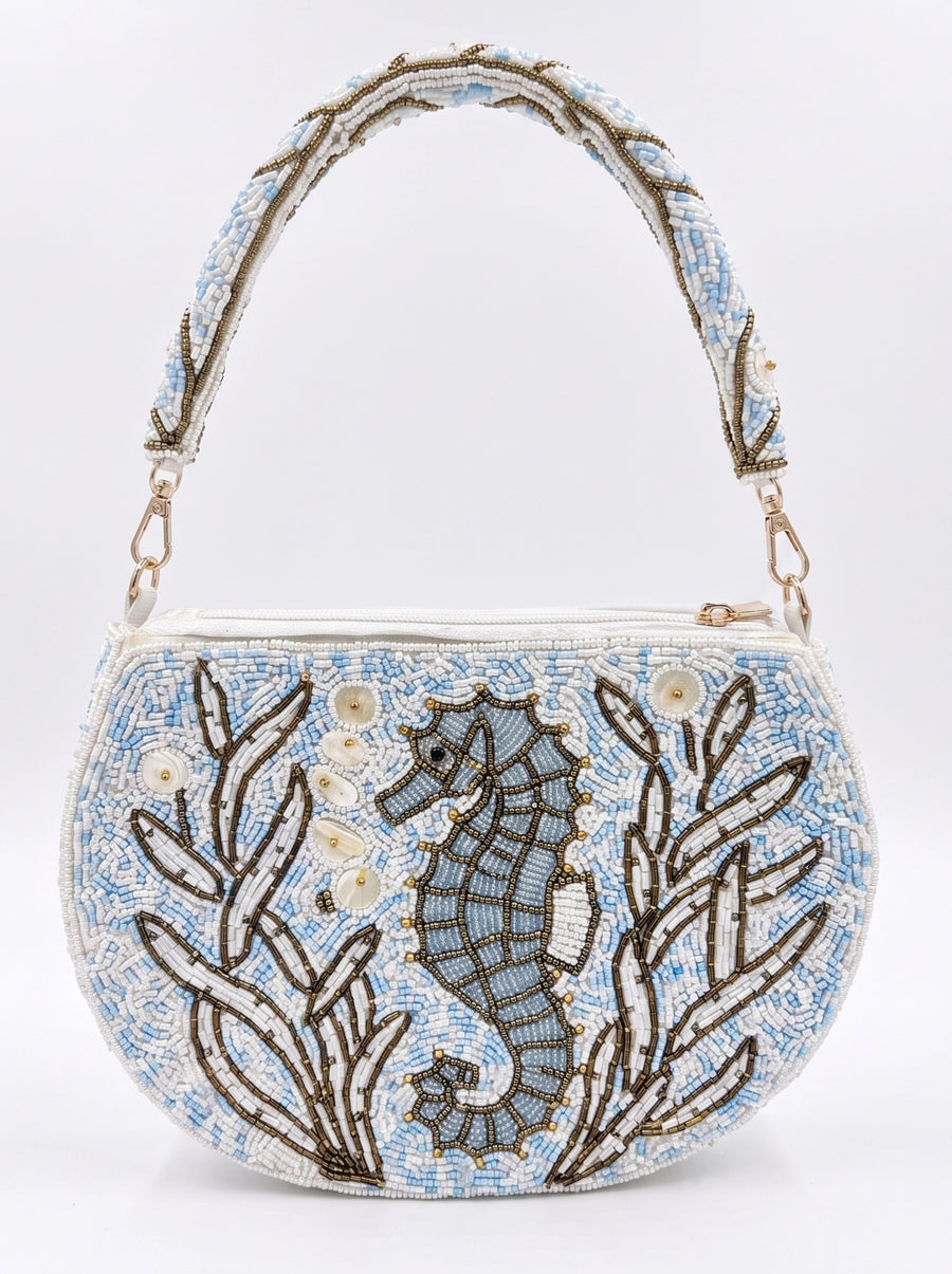 Seahorse Blue White Bag