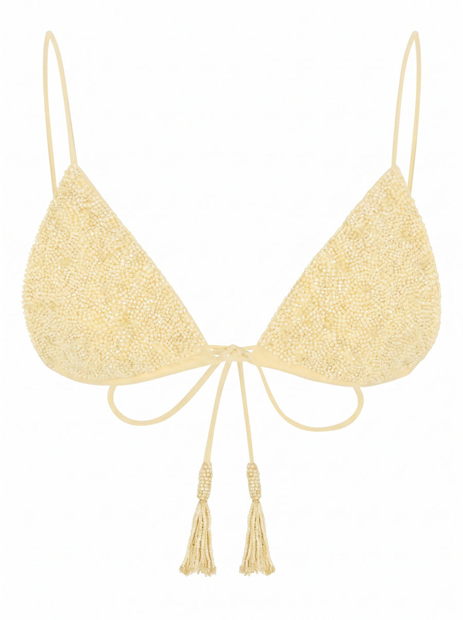 Nixie Triangle Shape Bikini Top - Yellow