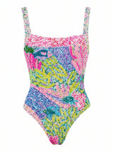 Curve Deep Coral Pink Swimsuit