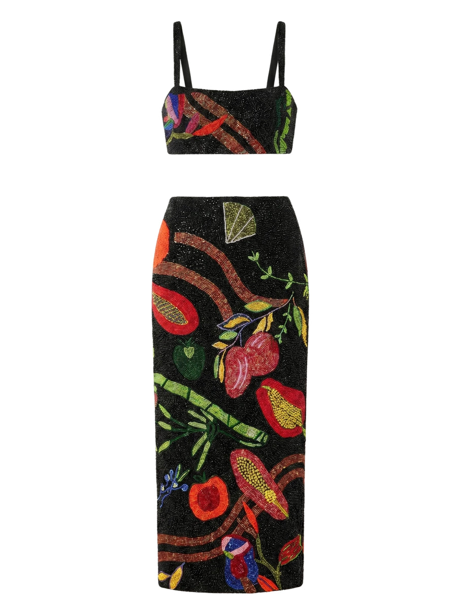 La Noche Beaded Co-ord Top Black Christina Milian