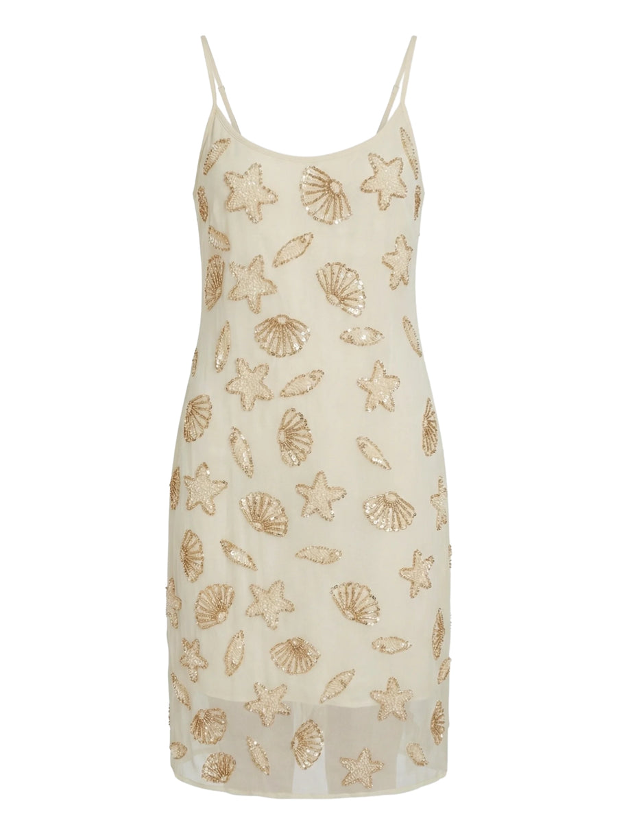 Ivory Seashell Motif Slip Dress