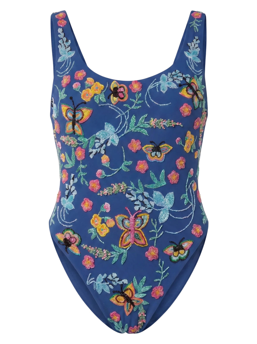 Alabama Floral Hand Embroidered One Piece Swimsuit Multi Colour