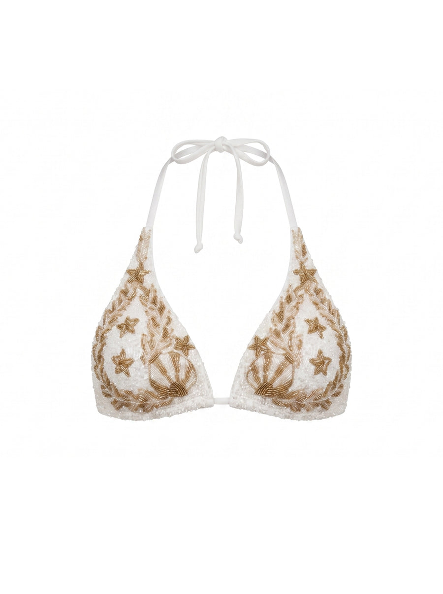 Astra White Bikini Top
