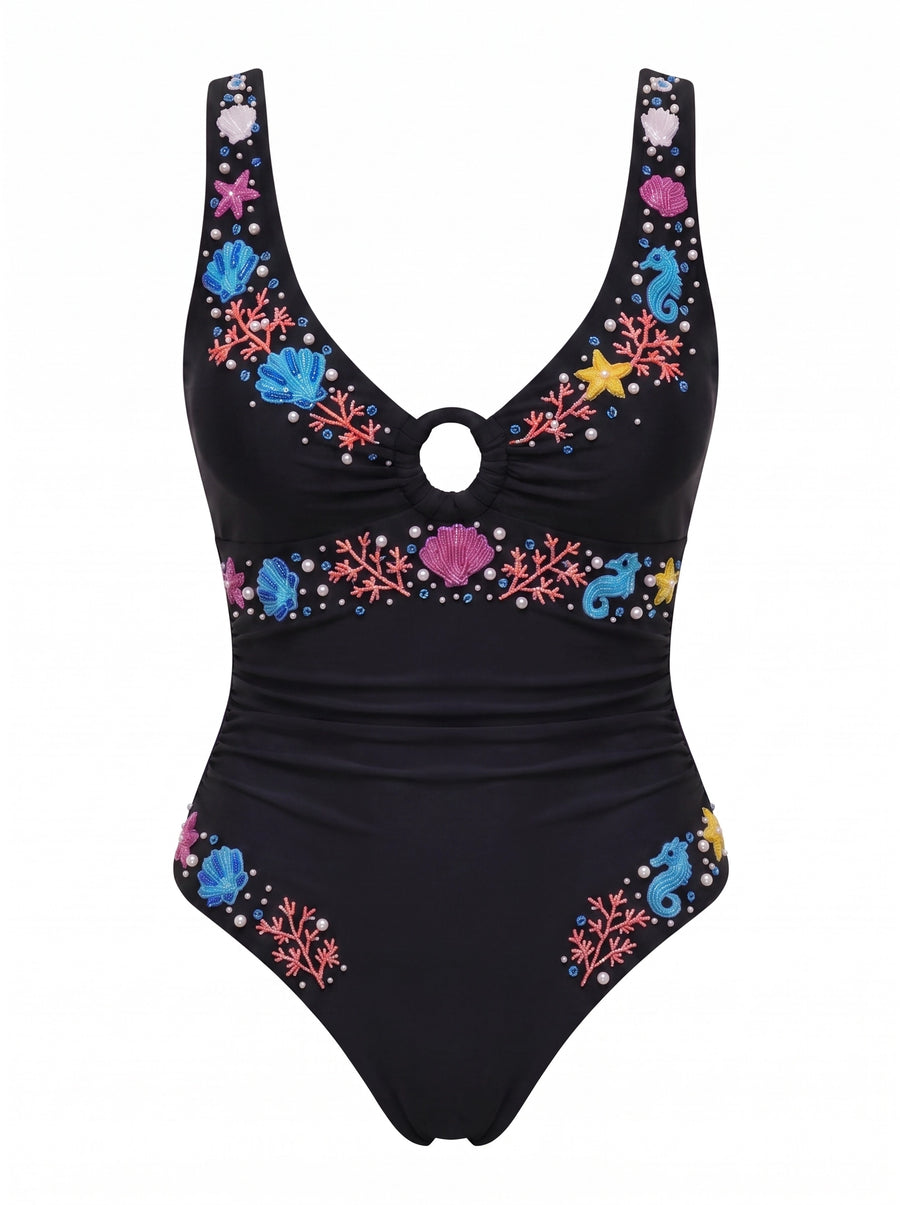 Oceanus Pearl Tide Black Swimsuit