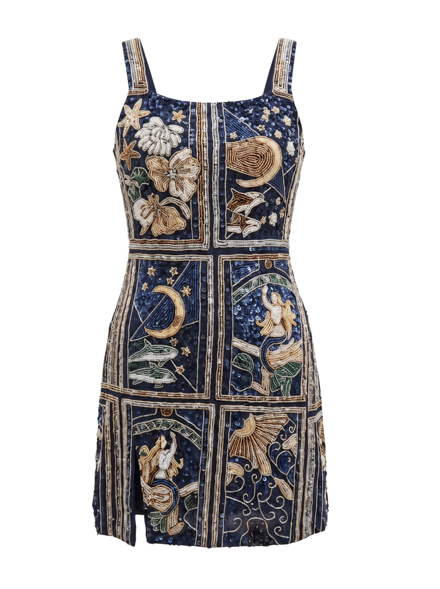Talia Hand Beaded Multi-Coloured Crystal Party Dress