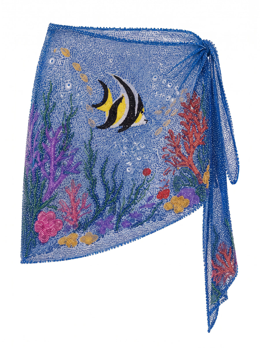 Marine Fish Blue Sarong